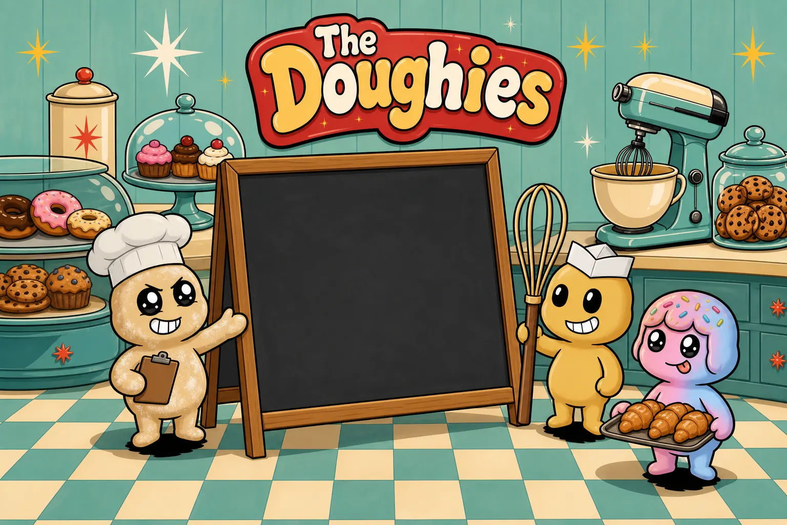The daily special board at the Doughies counter